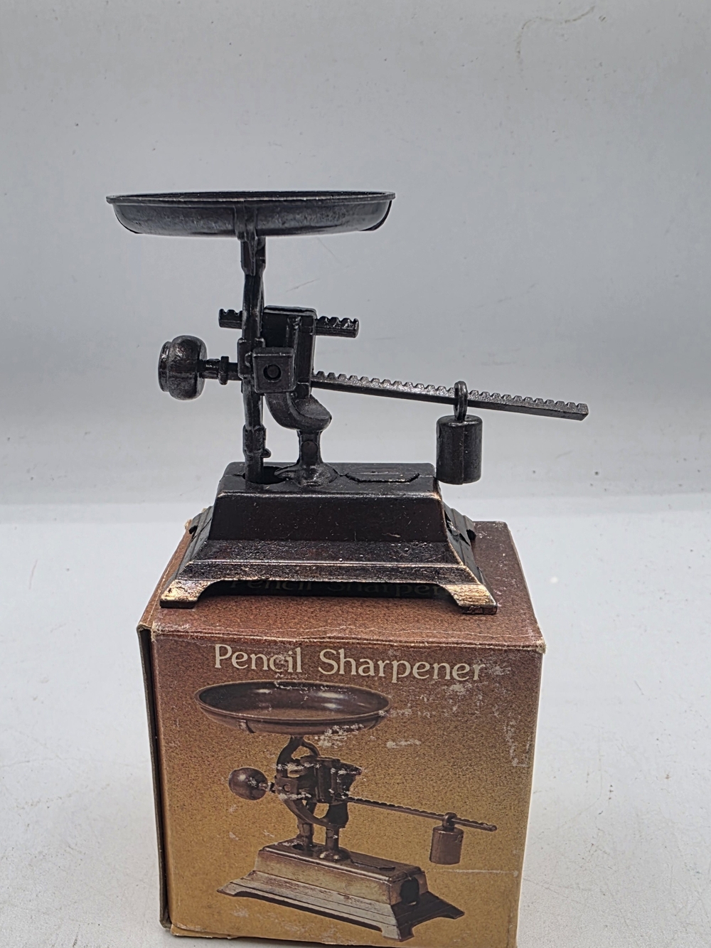 Vintage Die Cast Collectible Metal Scale Pencil Sharpener